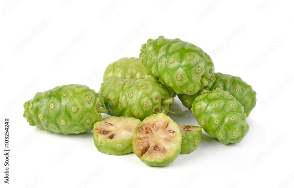 Fototapeta premium Great morinda isolated on white background