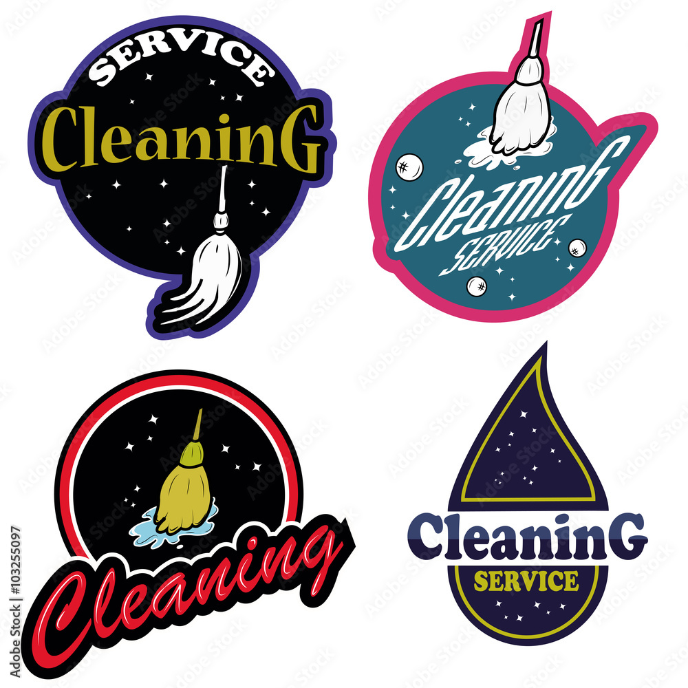 Naklejka Cleaning service logo professional