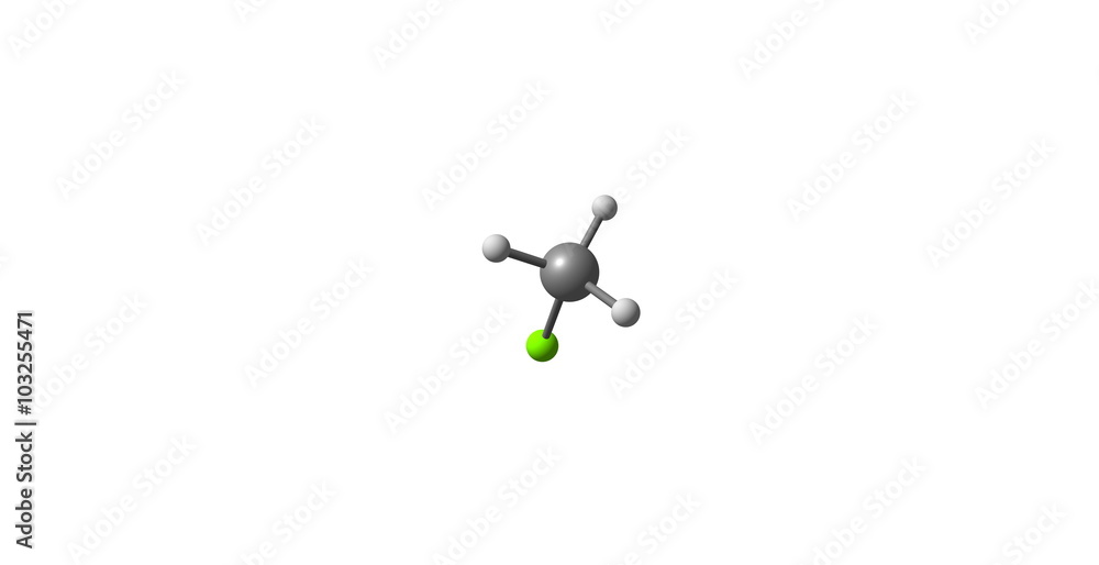 Chloromethane molecular structure isolated on white Stock Illustration Adobe Stock