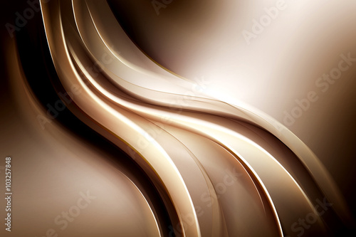 Motion brown and gold waves background for design. Modern background bright digital illustration.
