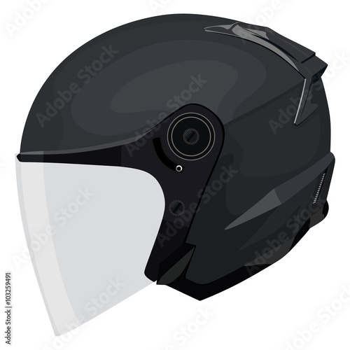 Black motorcycle helmet