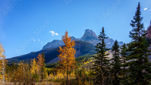 Isolated Peak in Yoho National Park in the Rocky Mountains in British Columbia, Canada