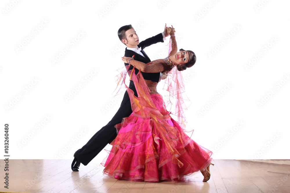 dancers in ballroom isolated on white background dancers in ballroom isolated on white background