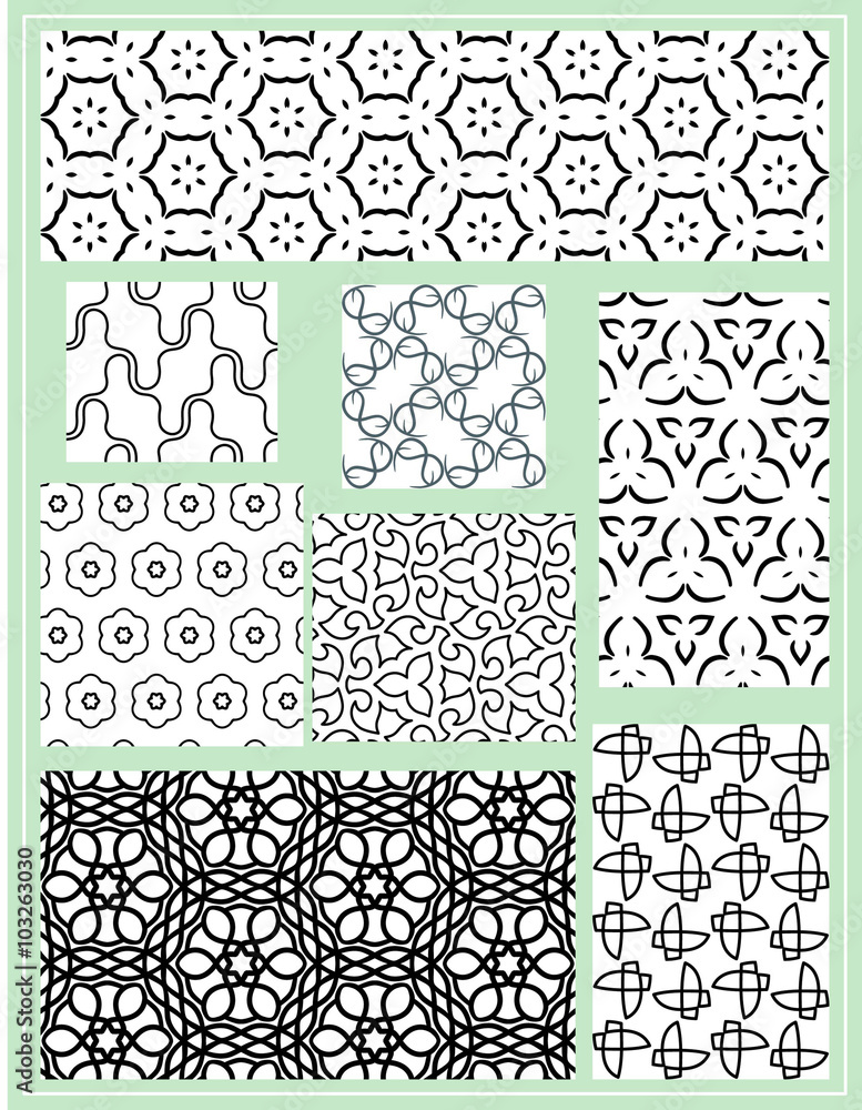 seamless vector patterns set