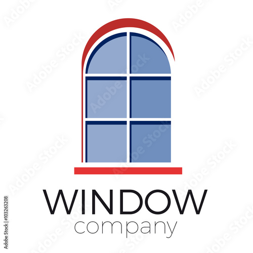 Vector sign window with blue glasses
