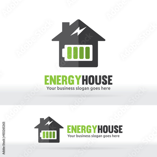 Energy house. Battery house. Power house. Electric house. Abstract logo. Brand identity. Bolt © wheeliemonkey