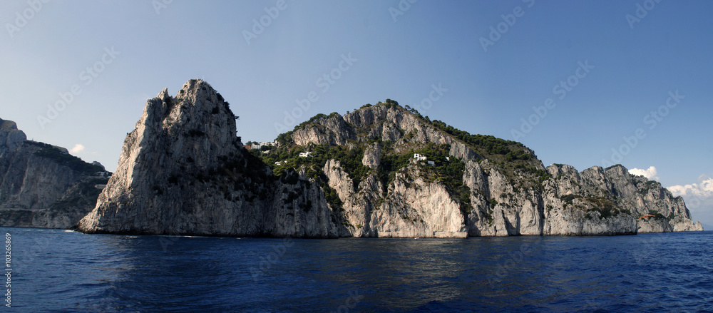 Capri landmark in Italy coast.