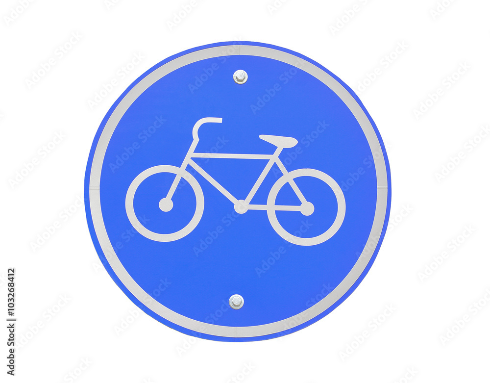 Bicycle lane sign isolated on white background. Bicycle lane sign isolated on white background.