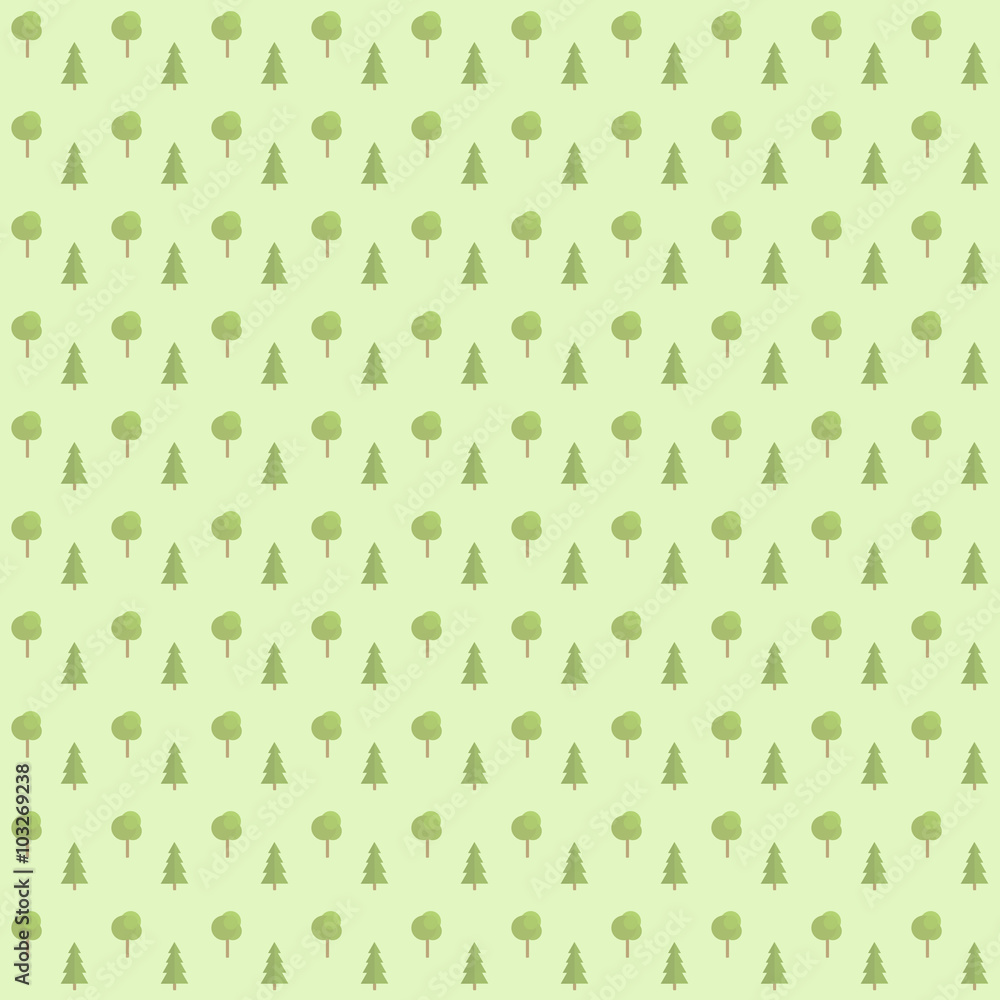 Vector seamless green pattern of forest tree Vector seamless green pattern of forest tree