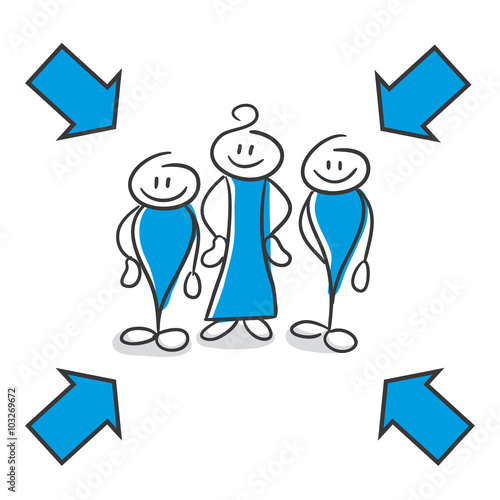 Stick Figure Series Blue