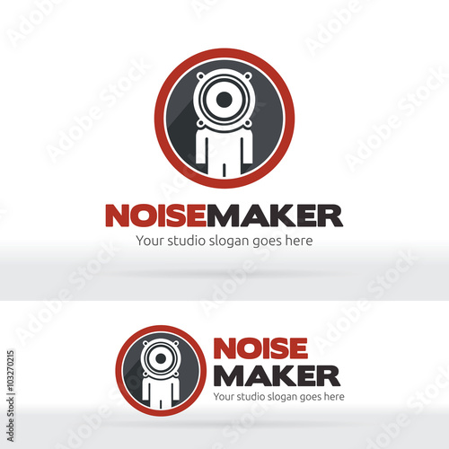 Noise maker, Music studio Brand identity, Human head speaker logo, Sound recorder studio logo, Music Party, Dance club lgo.