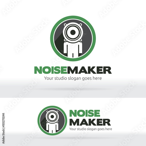 Noise maker, Music studio Brand identity, Human head speaker logo, Sound recorder studio logo, Music Party, Dance club lgo.
