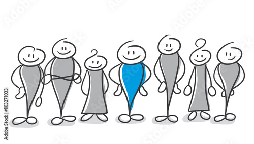 Stick Figure Series Blue