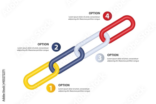 Growing Timeline / links / Value Chain vector infographic template  