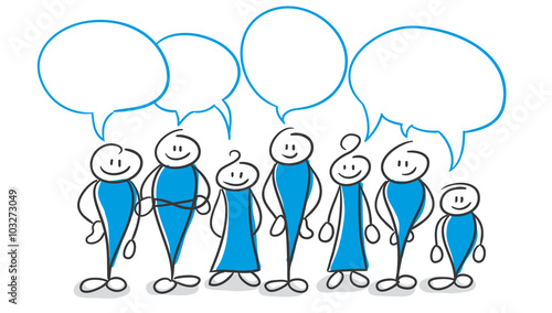 Stick Figure Series Blue