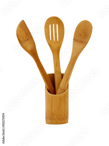 A set of 3 wooden cooking