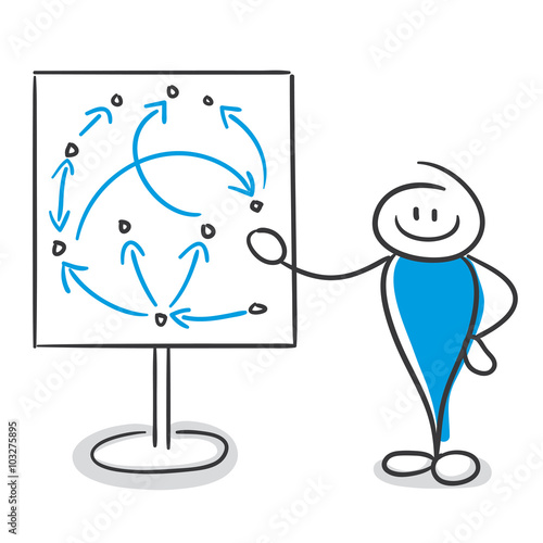 Stick Figure Series Blue