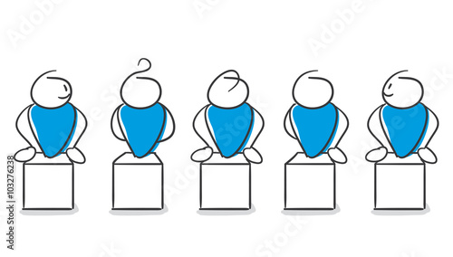 Stick Figure Series Blue