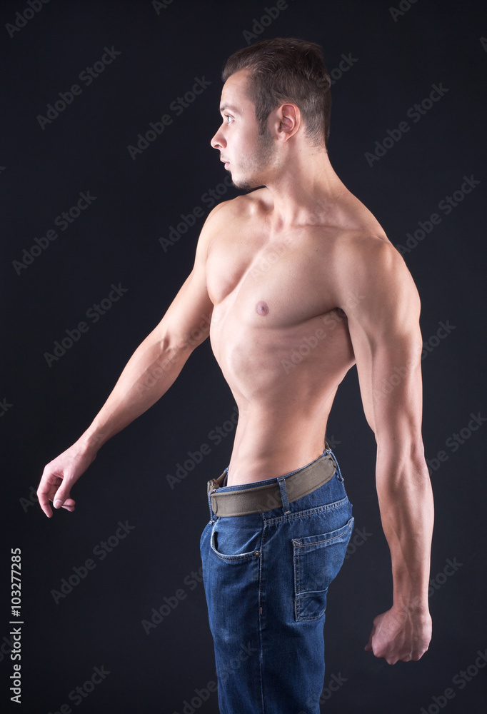 Muscular man's profile