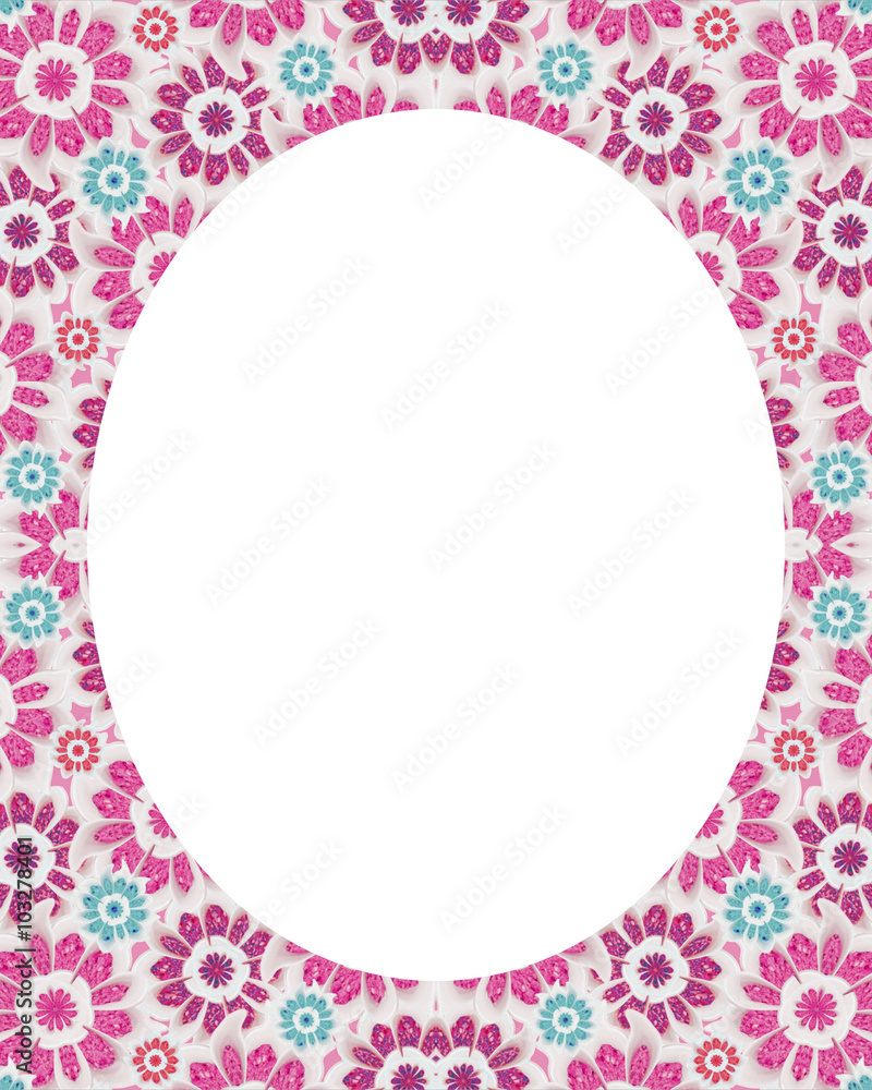 Stylized Floral Frame with Round Borders Stylized Floral Frame with Round Borders