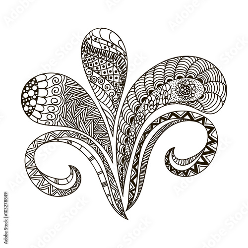 Hand drawn illustration Black and white doodle art style to design cards , branding, wedding invitations, label, poster, banner, template forest Bush . Vector