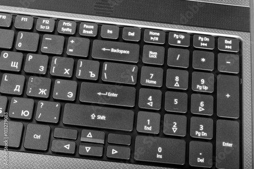 Electronic collection - laptop keyboard with key enter photo