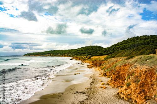 Platja de Binigaus  a nudist beach in the south of Menorca  Spain