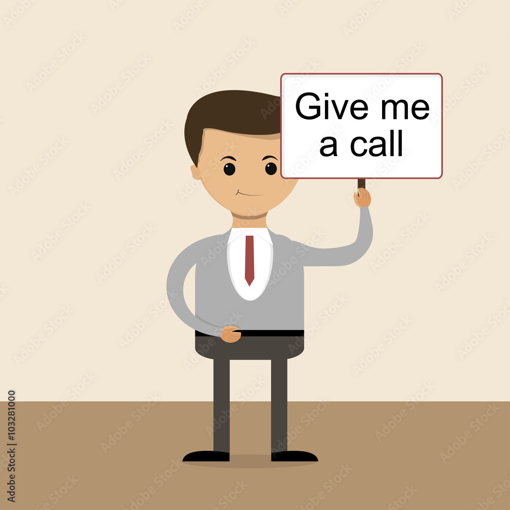 Business concept in flat design. Give me a call. Vector Business concept in flat design. Give me a call. Vector