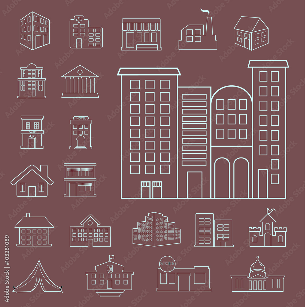 Building icons Building icons