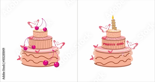 Sweet cream cake isolated 