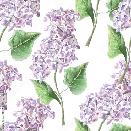Seamless pattern with  lilac flower.