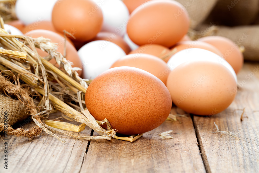 Eggs on wooden background Eggs on wooden background