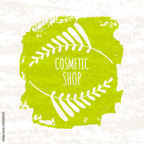 Creative Typographic poster hand drawing for shop cosmetics or perfumes written in colorful textured brushes. Vector