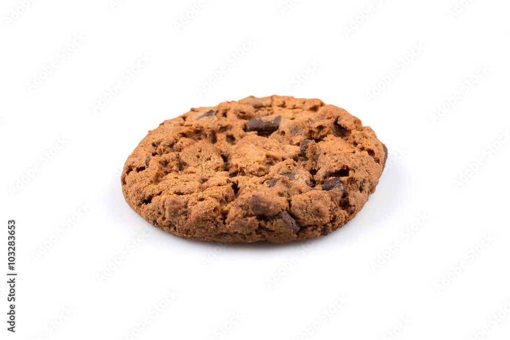Chocolate chip cookie isolated on white Chocolate chip cookie isolated on white