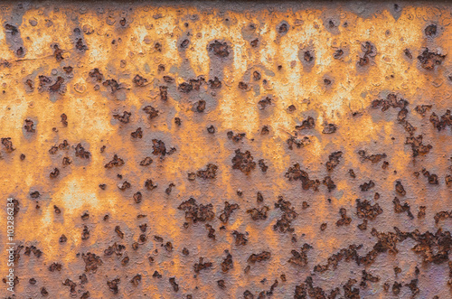 old brown painted steel plate with rust
