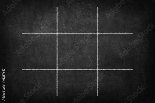 фотографія Tic Tac Toe Game on blackboard