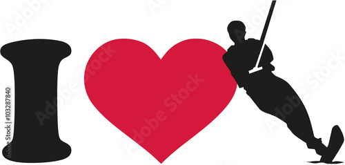 I love Water skiing silhouette