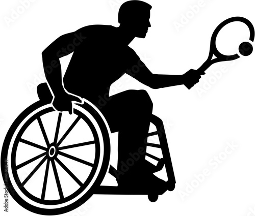Wheelchair Tennis silhouette