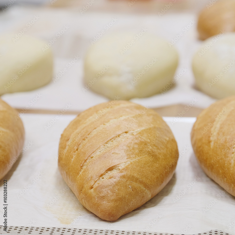 Fresh bread in the bakery Fresh bread in the bakery