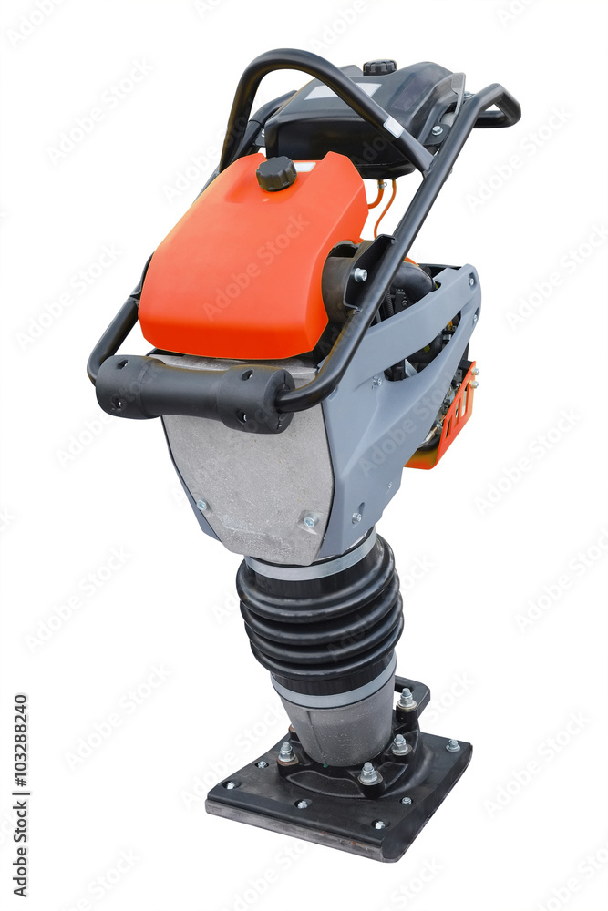The image of road repair machine under the white background