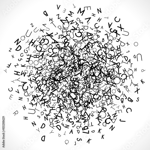 Round spot made from letters
