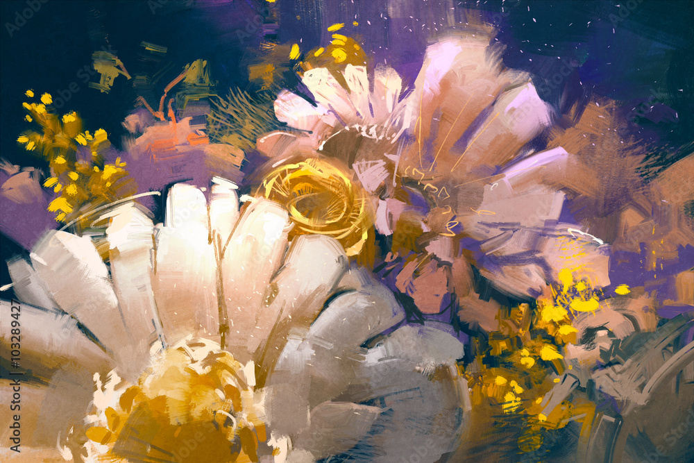 Fototapeta premium bouquet flowers in oil painting style,illustration