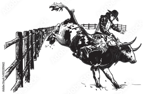 An hand drawn vector, freehand - Rodeo