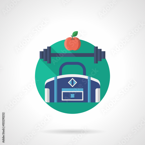 Gym detailed flat color vector icon