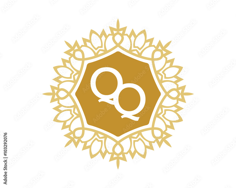 QQ initial royal letter logo QQ initial royal letter logo