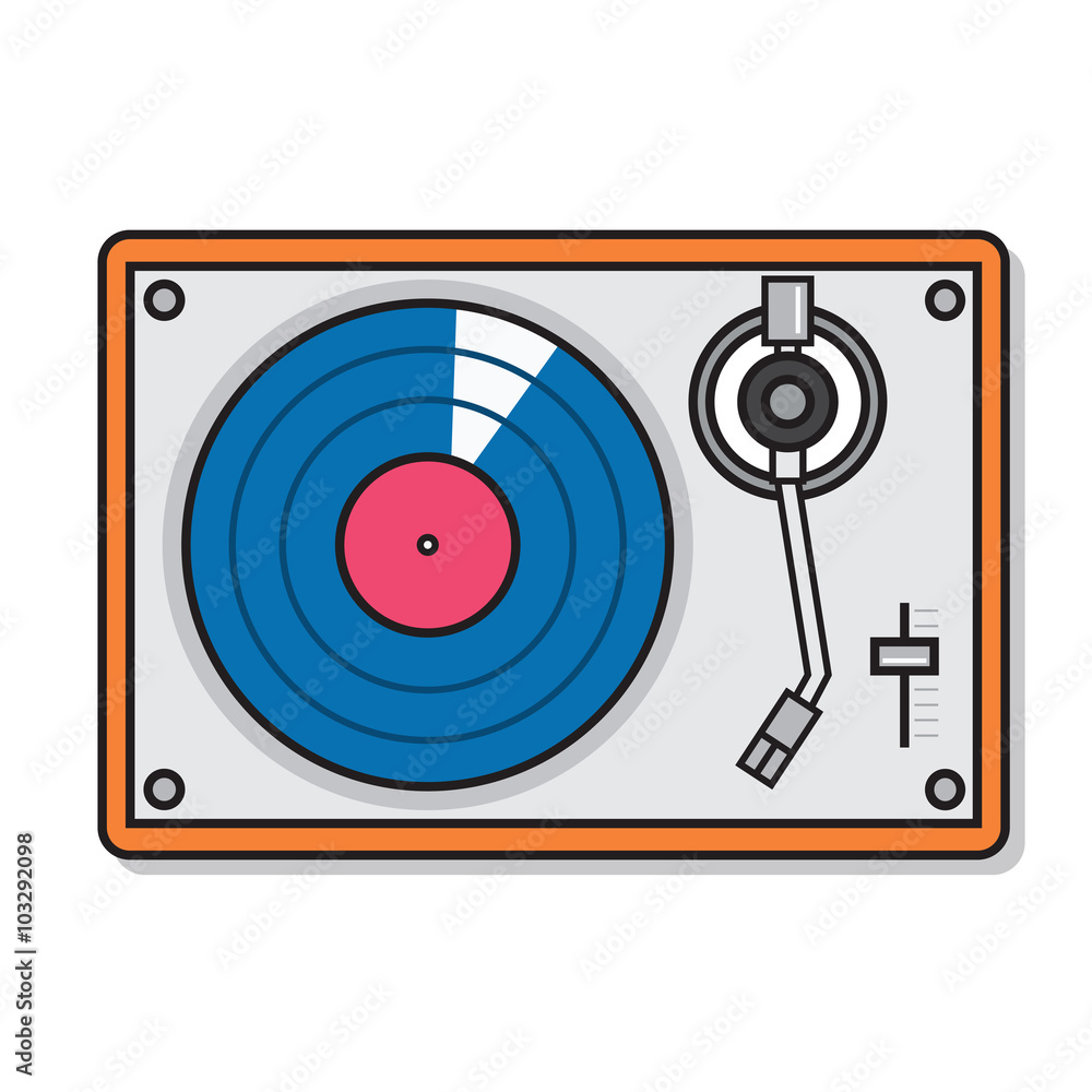 Record player vinyl record isolated on white background Record player vinyl record isolated on white background