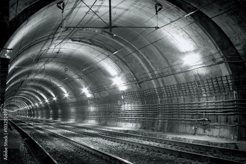 Empty subway tunnel