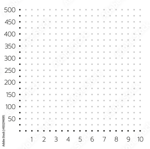 Isolated cartesian system grid made of dots