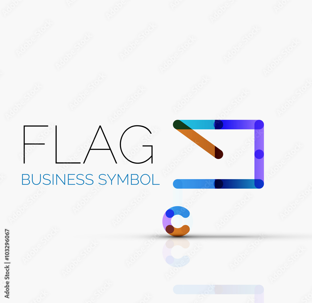 Logo flag, abstract linear geometric business icon Logo flag, abstract linear geometric business icon
