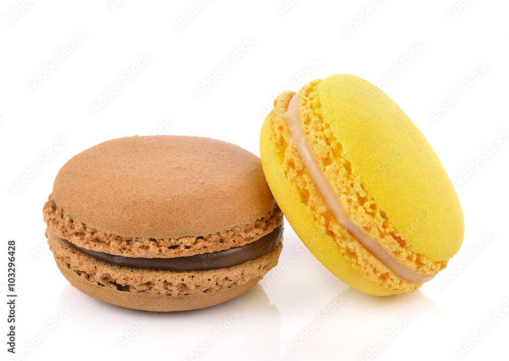 Colorful macaroons isolate on white background. Colorful macaroons isolate on white background.